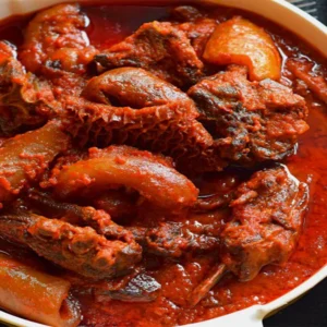 A rich, complex stew, often referred to as "Roadside Restaurant Stew," known for its depth of flavour.